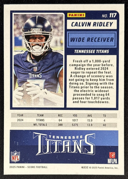 Calvin Ridley 2025 Panini Score Dots Blue /399 Titans back