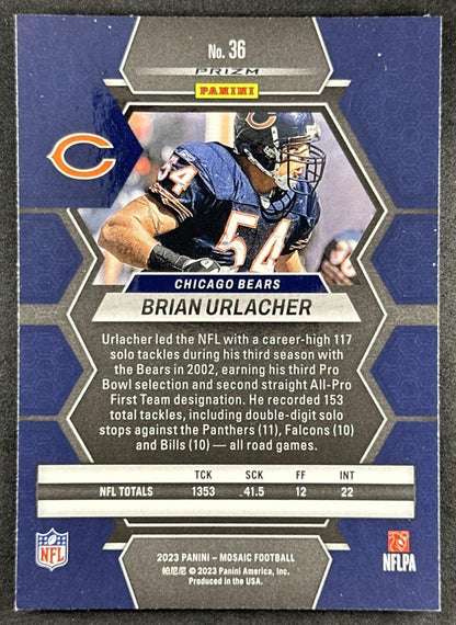 Brian Urlacher 2023 Panini Mosaic Camo Pink Mosaic Bears Sports Trading Card