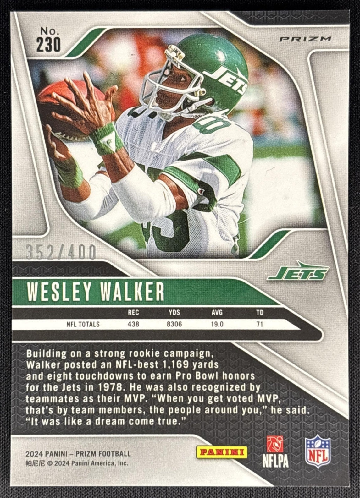 Wesley Walker 2024 Panini Prizm Pandora /400 Jets Sports Trading Card