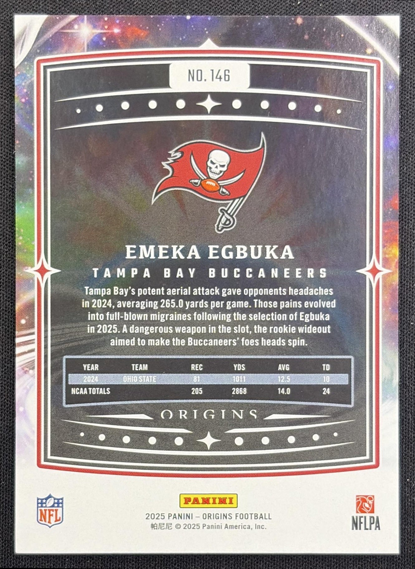 Emeka Egbuka 2025 Panini Origins Rookie Holo Red /299 Buccaneers