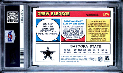 Drew Bledsoe 2005 Topps Bazooka PSA 10 Cowboys back