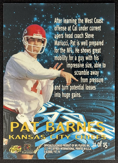 Pat Barnes 1997 Skybox E-X2000 Star Date 2000 Chiefs back