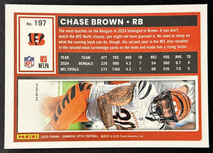 Chase Brown 2025 Panini Donruss Optic Holo Prizm Bengals
