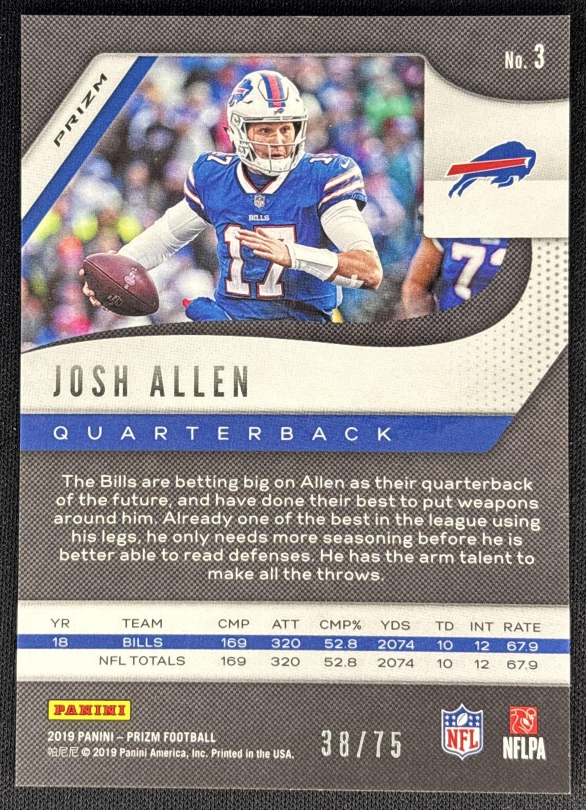 Josh Allen 2019 Panini Prizm Green Scope /75 Bills Sports Trading Cards