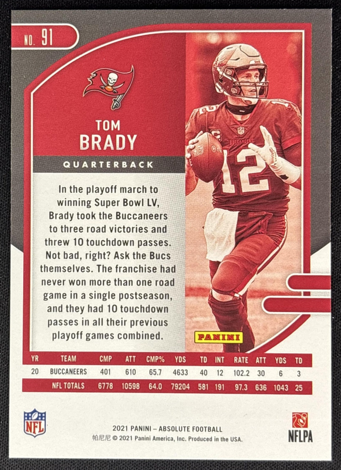 Tom Brady 2021 Panini Absolute Buccaneers Sports Trading Cards