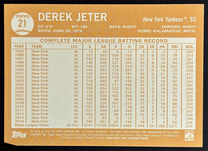 Derek Jeter 2025 Topps Archives 1964 Design Black Foilboard Yankees back