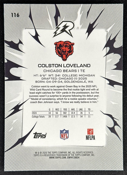 Colston Loveland 2025 Topps Resurgence Bears
