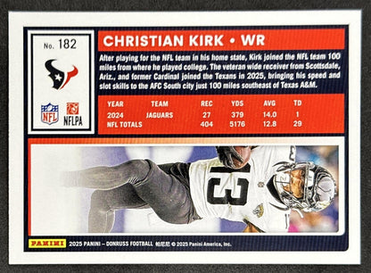 Christian Kirk 2025 Panini Donruss Press Proof Yellow Texans back