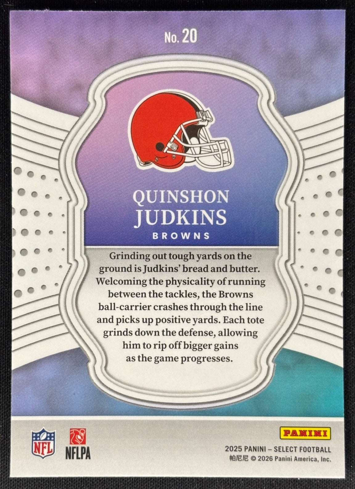 Quinshon Judkins 2025 Select Certified Rookies Browns Sports Trading Card