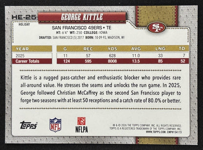 George Kittle 2026 Topps Holiday Hidden Elf 49ers Sports Trading Card
