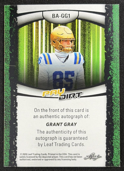 Grant Gray 2026 Leaf Paydirt Auto Platinum /15