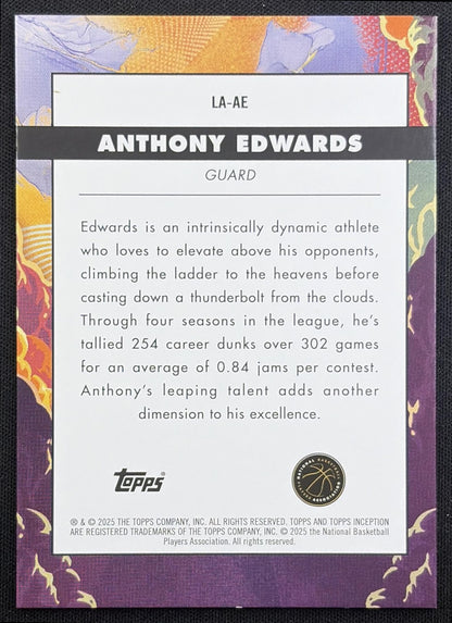 Anthony Edwards 2024 Topps Inception Launch Timberwolves