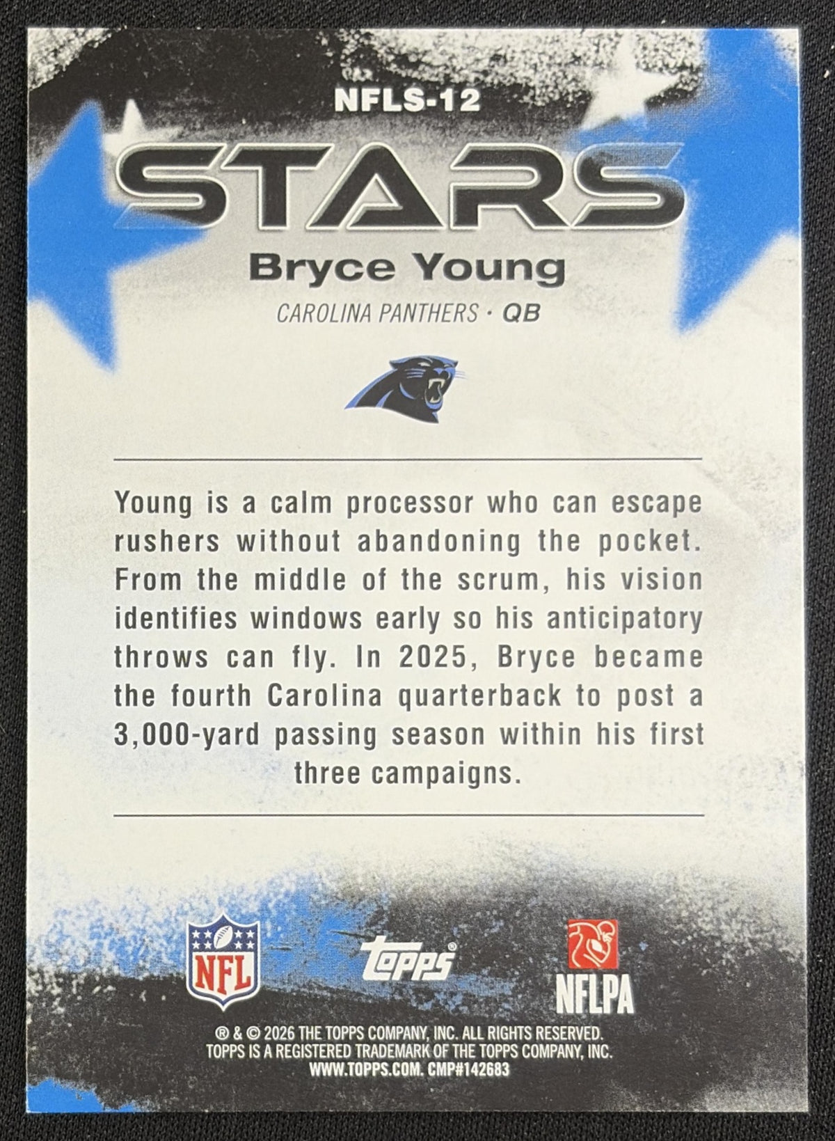 Bryce Young 2026 Topps NFL Stars Panthers Sports Trading Card