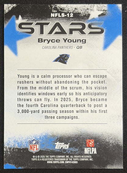Bryce Young 2026 Topps NFL Stars Panthers Sports Trading Card