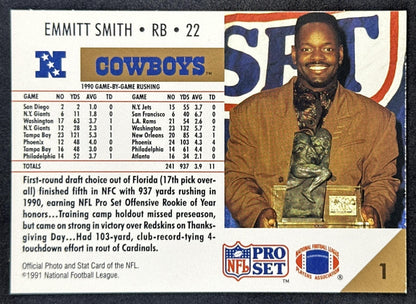 Emmitt Smith 1990 Pro Set Cowboys Sports Trading Cards