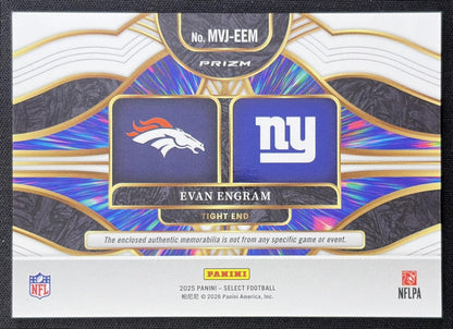 Evan Engram 2025 Panini Select Multiverse Jerseys Blue Prizm Broncos Giants back