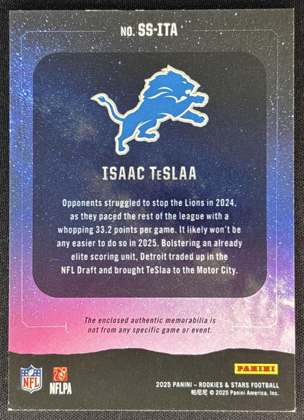 Isaac TeSlaa 2025 Panini Rookies & Stars Star Search
