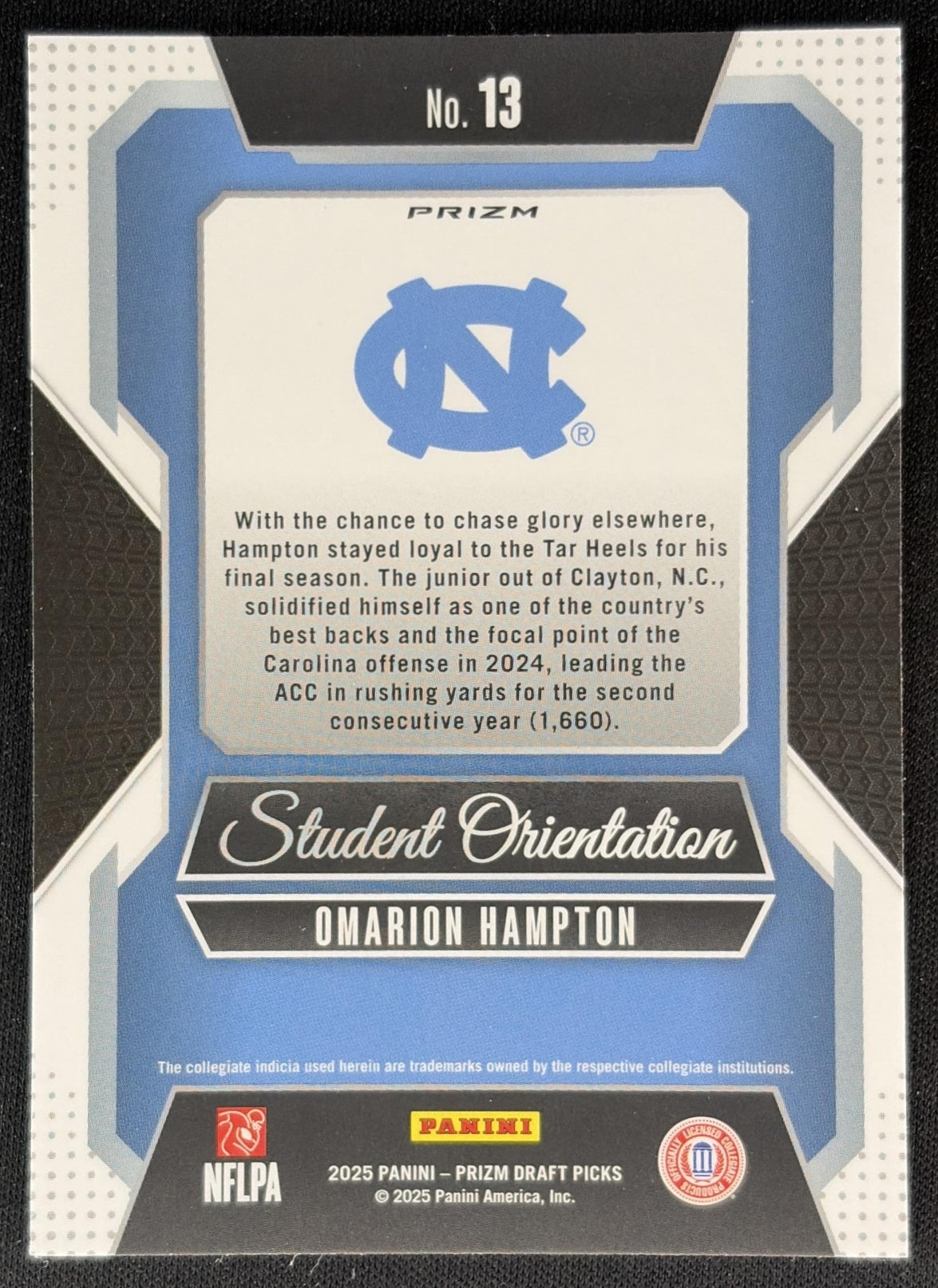 Omarion Hampton 2025 Prizm Draft Picks Student Orientation Red Ice Chargers Back
