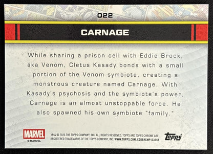 Carnage 2026 Topps Chrome Marvel Comics