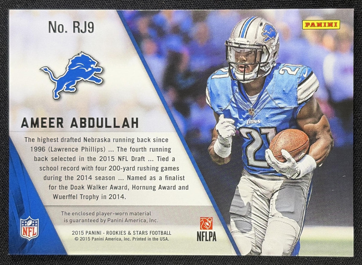 Ameer Abdullah 2015 Panini Rookies & Stars Longevity Rookie Jerseys Lions