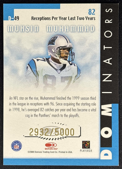 Muhsin Muhammad 2000 Donruss Dominators /5000 Panthers back