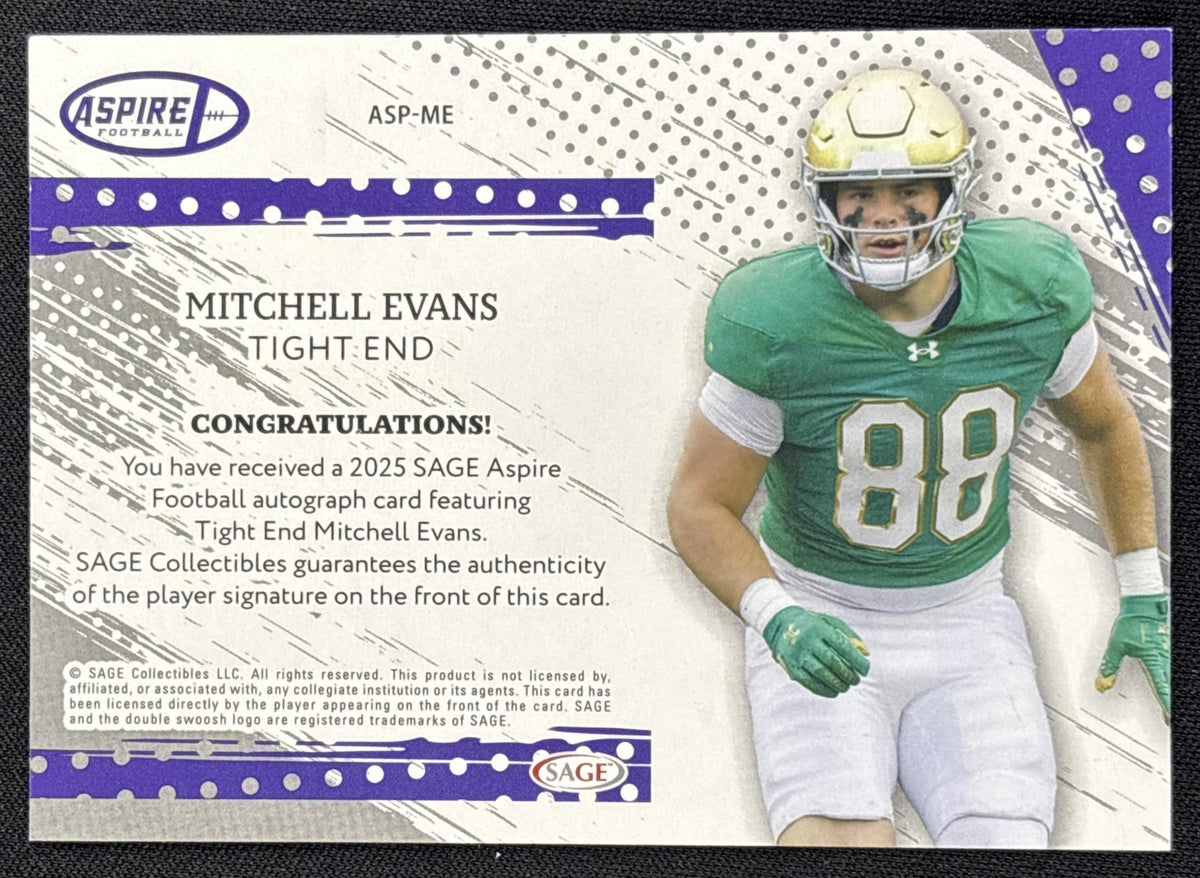 Mitchell Evans 2025 SAGE Aspire Auto Silver /25