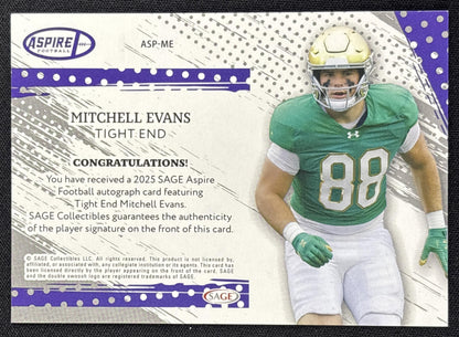 Mitchell Evans 2025 SAGE Aspire Auto Silver /25