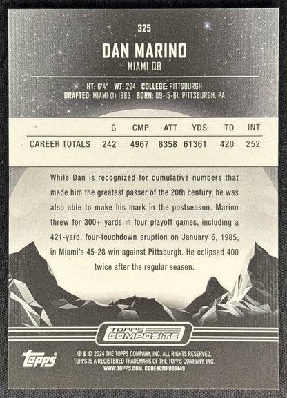 Dan Marino 2023 Topps Composite Dolphins back
