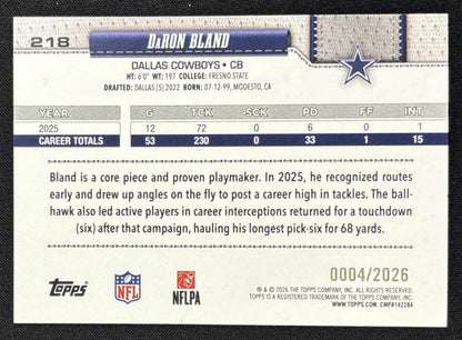 DaRon Bland 2026 Topps Gold /2026 Cowboys