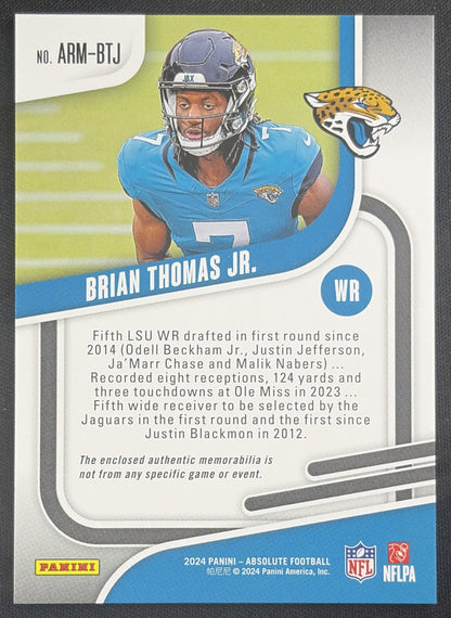 Brian Thomas Jr. 2024 Panini Absolute Rookie Materials Jaguars