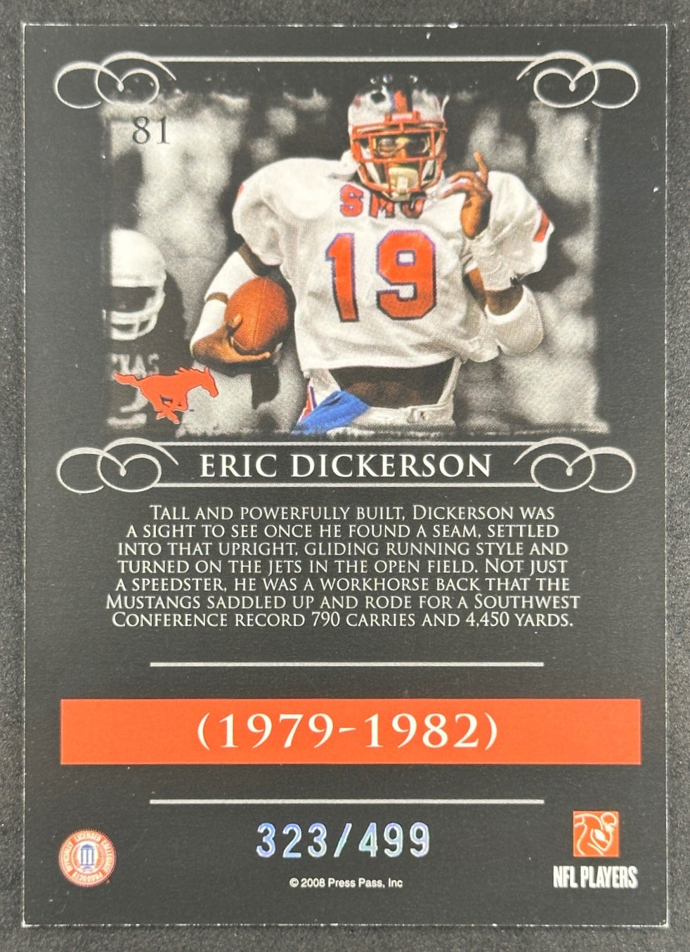 Eric Dickerson 2008 Press Pass Legends Silver Holofoil /499 back
