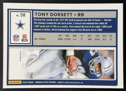 Tony Dorsett 2025 Panini Donruss Optic Stars Prizm Cowboys