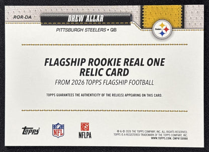 Drew Allar 2026 Topps Real One Relic Steelers
