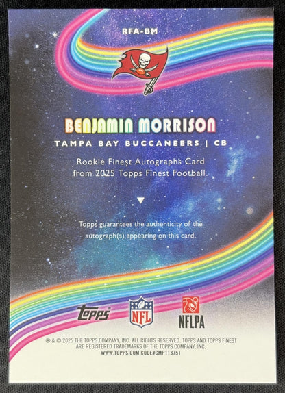 Benjamin Morrison 2025 Topps Finest Rookie Auto Buccaneers 2 back