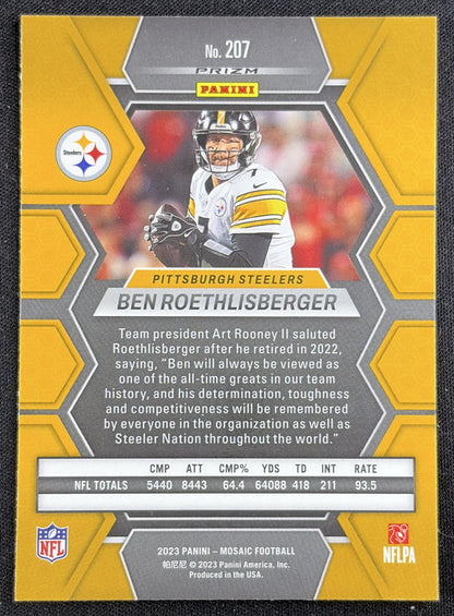 Ben Roethlisberger 2023 Panini Mosaic Steelers Sports Trading Card