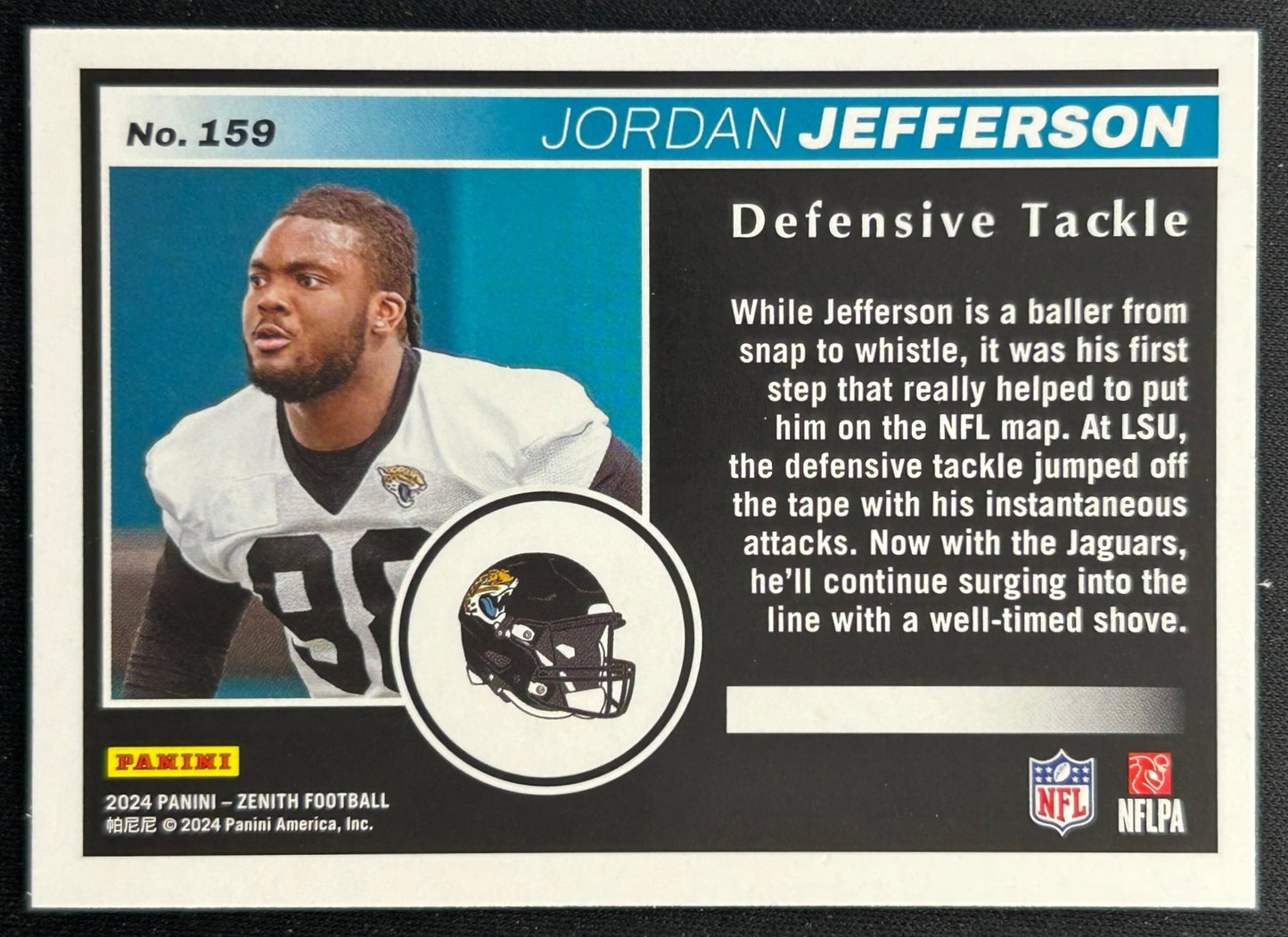 Jordan Jefferson 2024 Panini Zenith Jaguars Sports Trading Cards