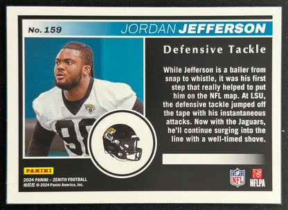 Jordan Jefferson 2024 Panini Zenith Jaguars Sports Trading Cards