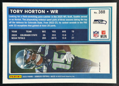 Tory Horton 2025 Donruss Optic Rated Rookie Preview Red Wave Seahawks Sports Trading Cards