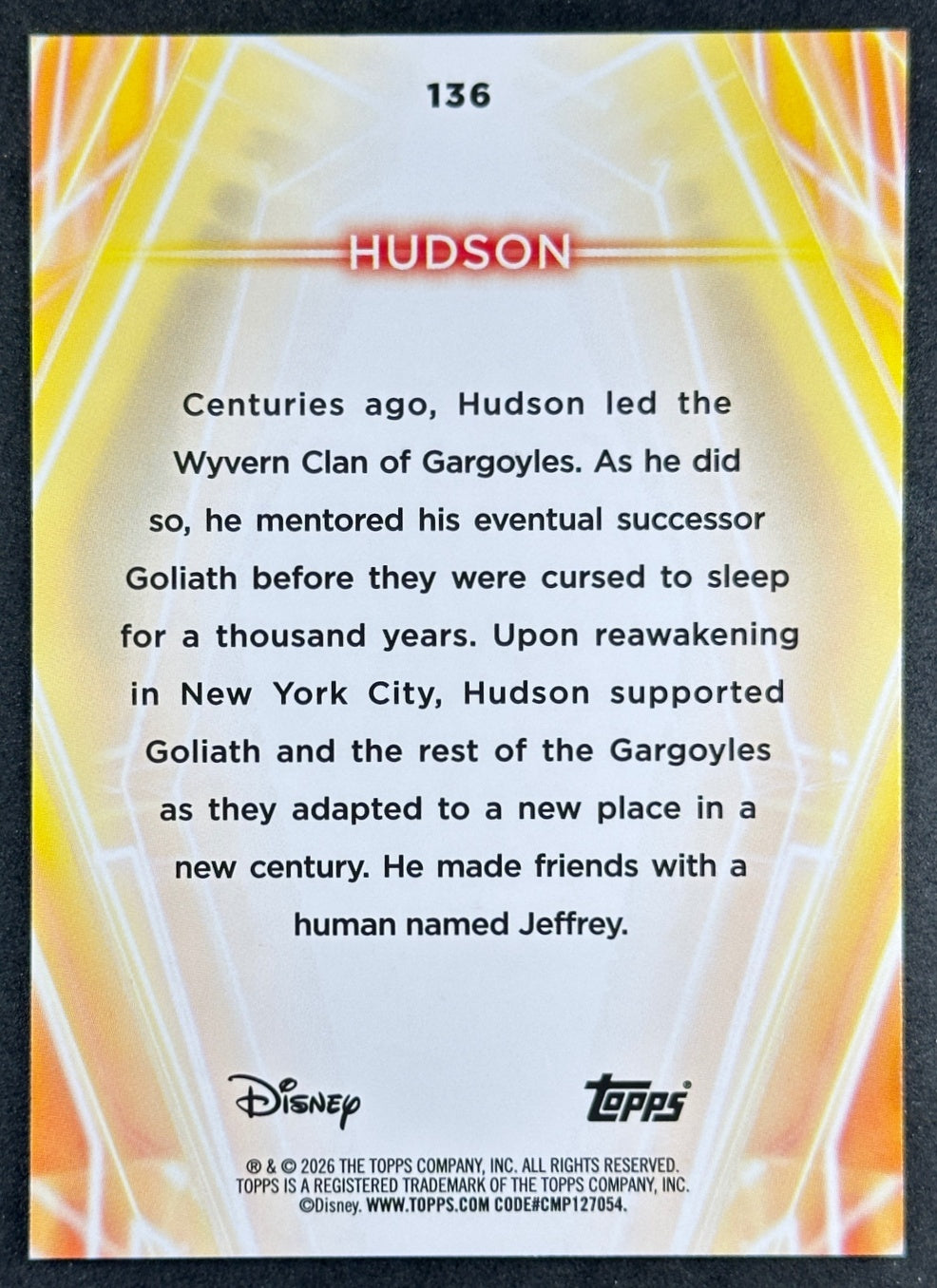 Hudson 2026 Topps Disney Neon Entertainment Cards