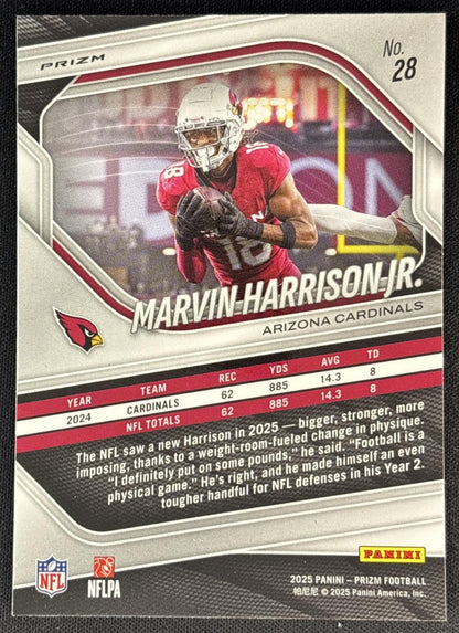 Marvin Harrison Jr. 2025 Panini Prizm Neon Green Pulsar Cardinals