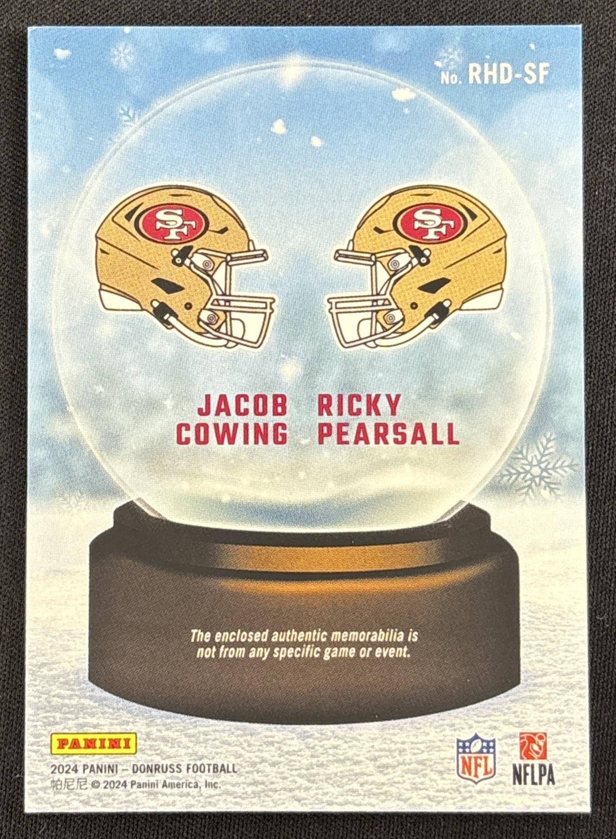 Jacob Cowing Ricky Pearsall 2024 Panini Donruss Rookie Holiday Sweater Dual 49ers #1