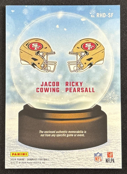 Jacob Cowing Ricky Pearsall 2024 Panini Donruss Rookie Holiday Sweater Dual 49ers #1