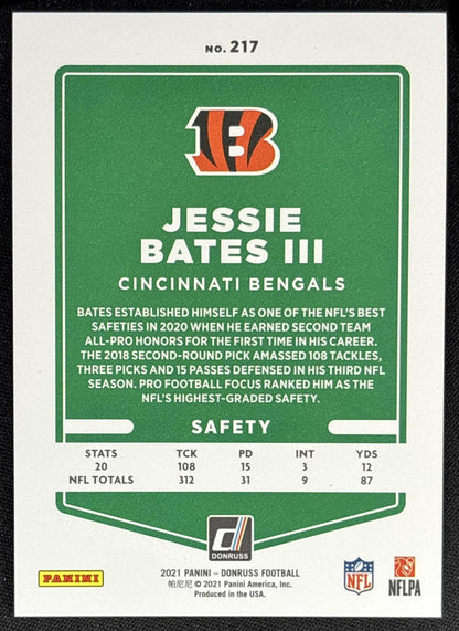 Jessie Bates 2021 Panini Donruss Press Proof Premium Bengals