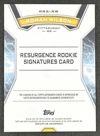 Roman Wilson 2024 Topps Resurgence Rookie Signature Steelers