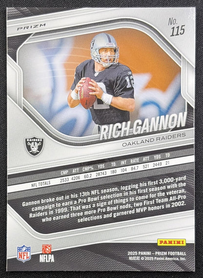 Rich Gannon 2025 Panini Prizm No Huddle Raiders