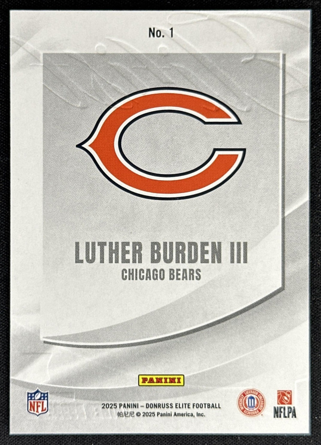 Luther Burden III 2025 Panini Donruss Elite Rookie Elitist /799 Bears
