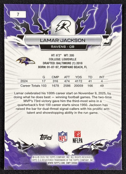 Lamar Jackson 2025 Topps Resurgence Ravens