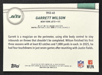 Garrett Wilson 2026 Topps The Collection Chrome Jets