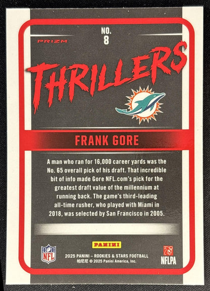 Frank Gore 2025 Panini Rookies & Stars Thrillers Silver
