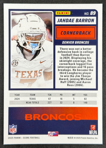 Jahdae Barron 2025 Score Rookies Broncos Football